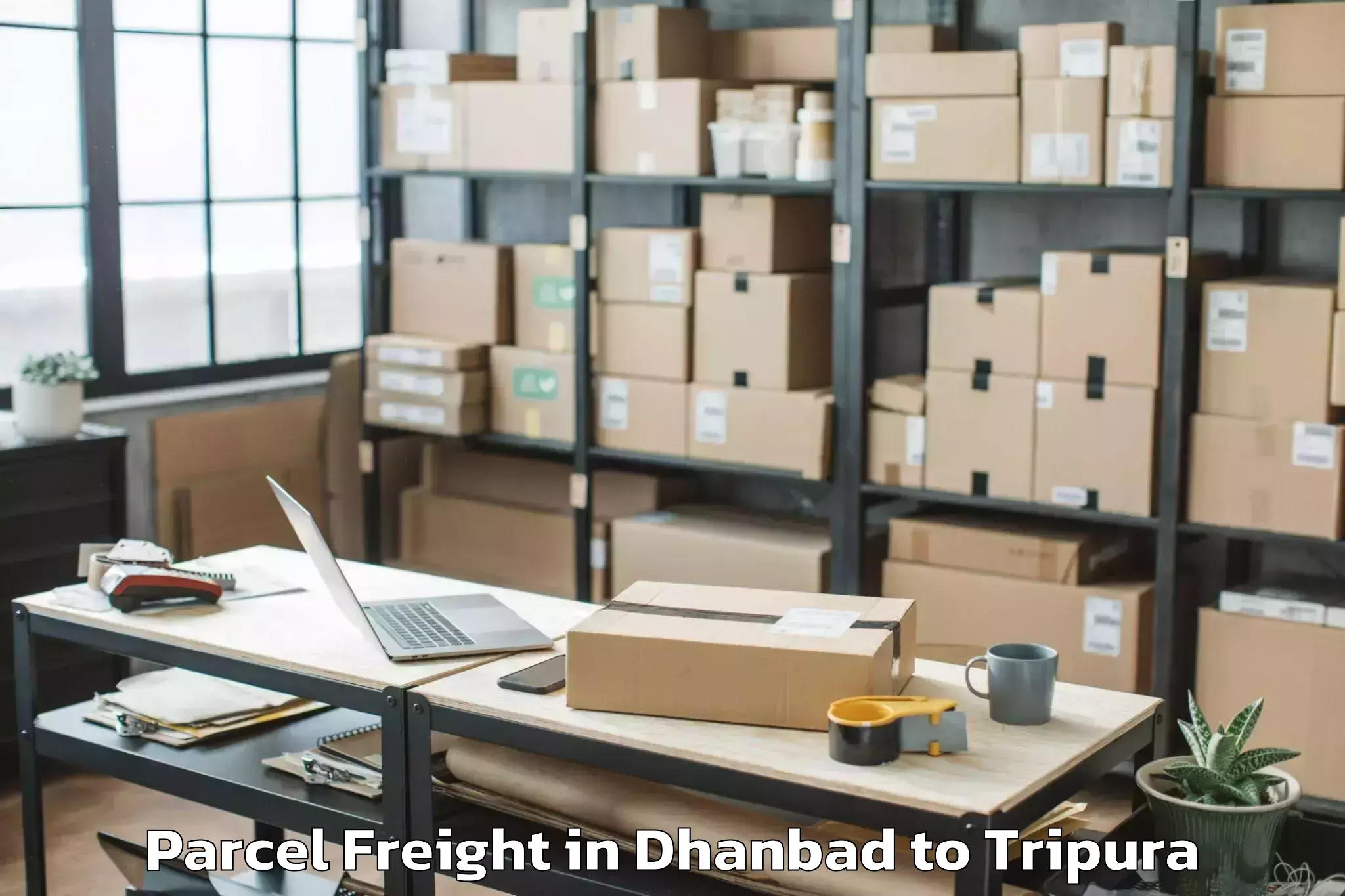 Book Dhanbad to Hezamara Parcel Freight